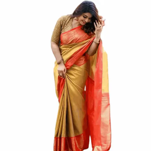 Sneha Inspired Soft Banarasi Paatu Saree | Yellow